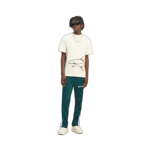 Broken Shark Print Cotton T-Shirt