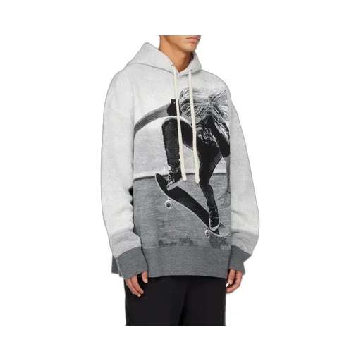 Graphic-Printed Drawstring Hoodie