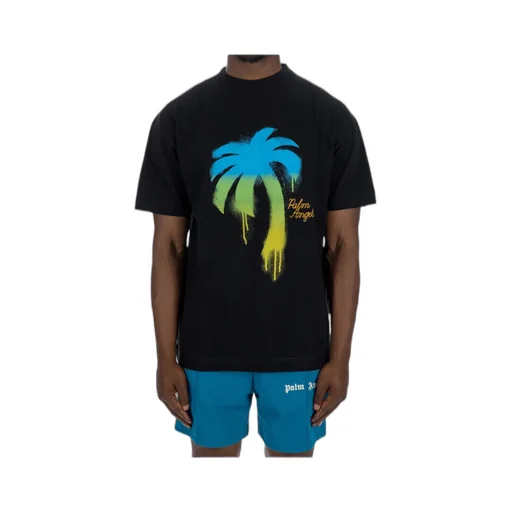 Palm Tree Printed Crewneck T-Shirt