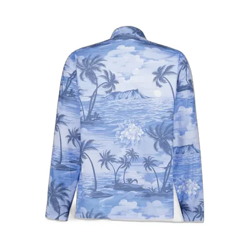 Sunset Printed Straight Hem Track Shirt