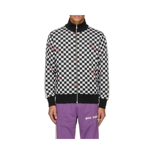 Damier Printed Zipped Track Jacket