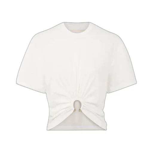 Ring Detailed Cropped T-Shirt