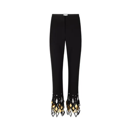 Studded-Ankles Cropped Trousers