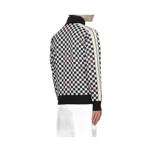 Damier Printed Zipped Track Jacket