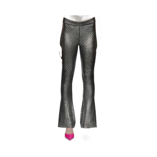 All-Over Patterned Flared Trousers