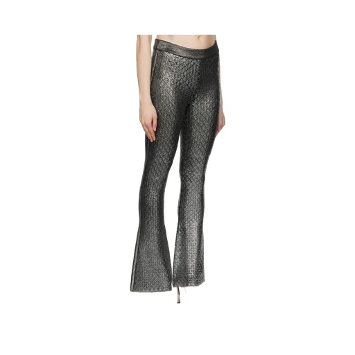 All-Over Patterned Flared Trousers
