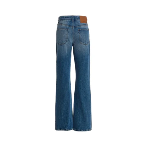 Chain-Embellished Straight-Leg Jeans