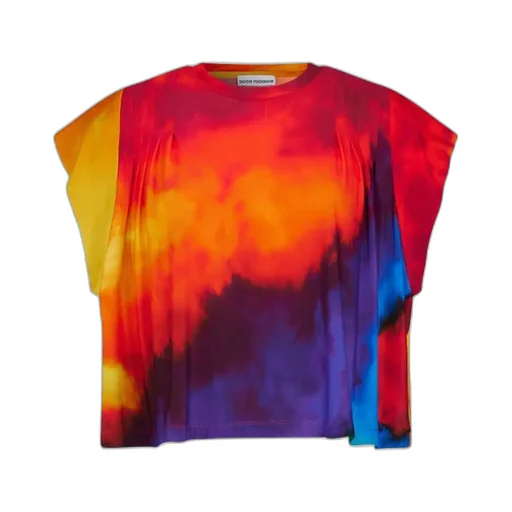 Tie-Dyed Crewneck Cropped T-Shirt