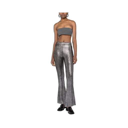 All-Over Patterned Flared Trousers