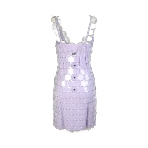 Sequin-Embellished Sleeveless Mini Dress