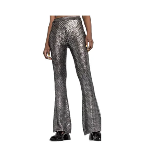 All-Over Patterned Flared Trousers