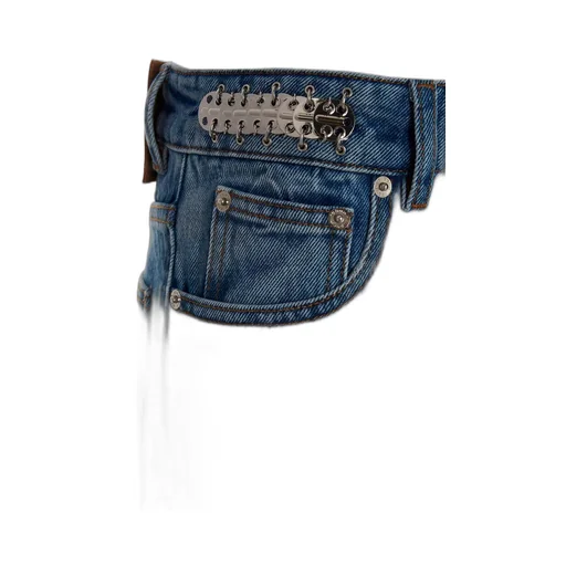Chain-Embellished Straight-Leg Jeans