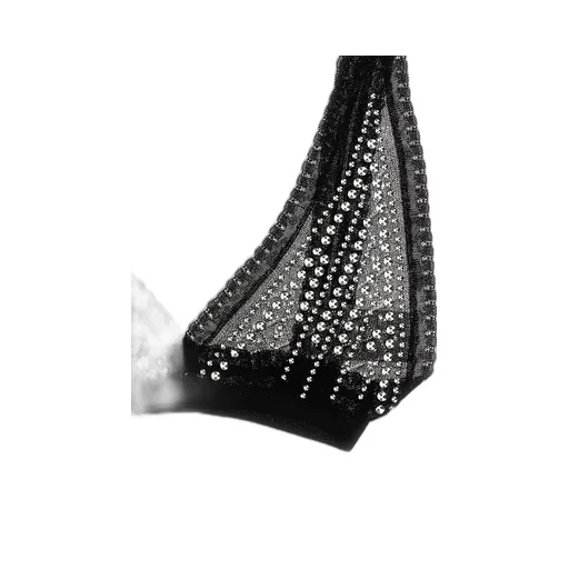 Bead-Embellished Semi-Sheer Bra