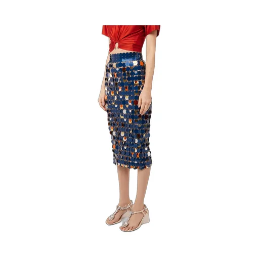 High Waisted Sequinned Midi Skirt