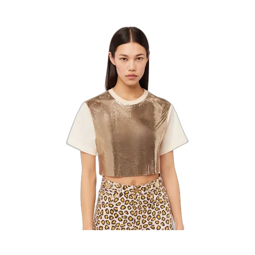 Chainmail Effect Cropped T-Shirt