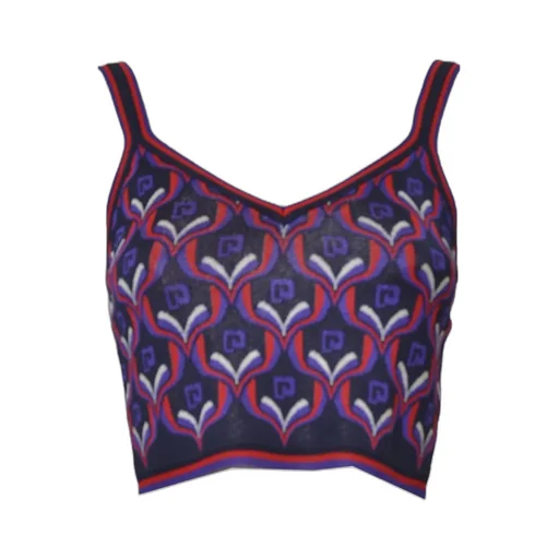Monogram Intarsia-Knit Crop Top