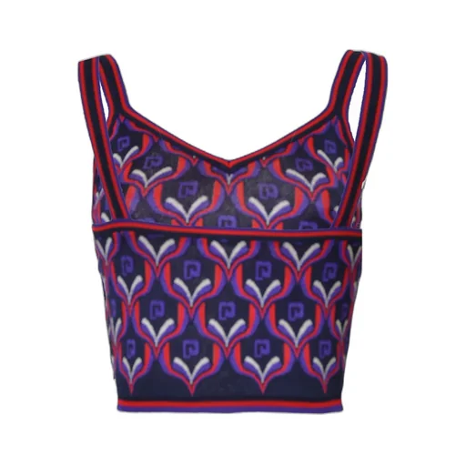 Monogram Intarsia-Knit Crop Top