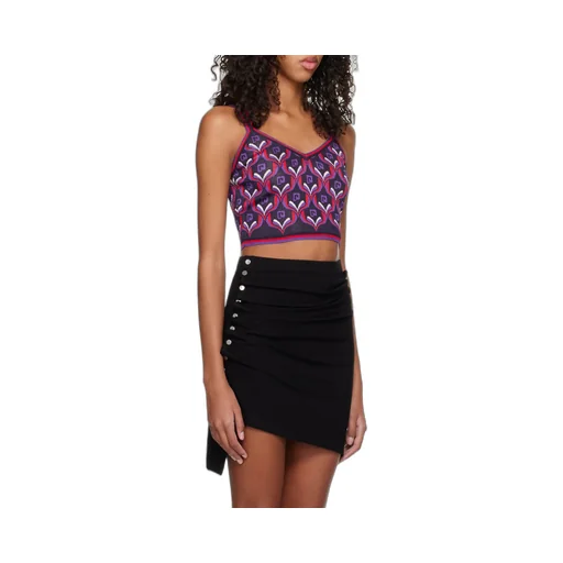 Monogram Intarsia-Knit Crop Top