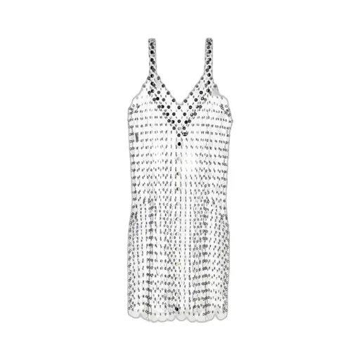 Circle Disc V-Neck Mini Dress