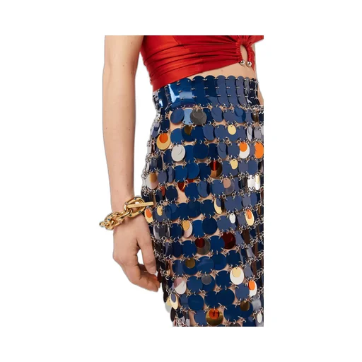 High Waisted Sequinned Midi Skirt