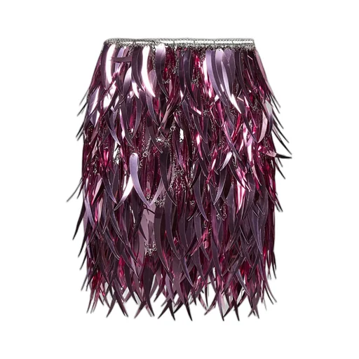 Mid-Rise Feather Detailed Mini Skirt