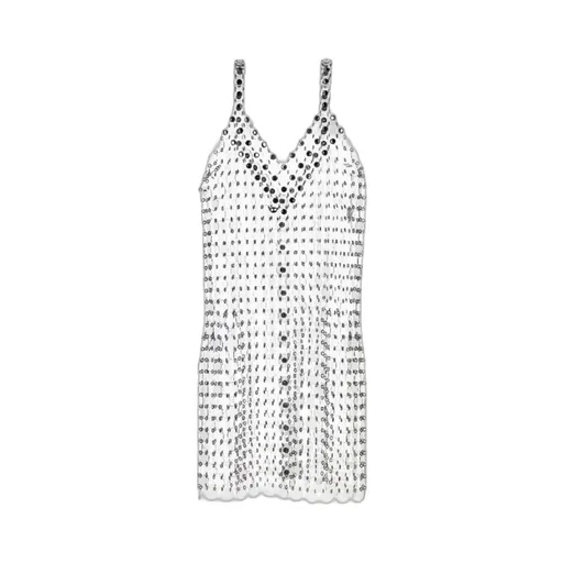 Circle Disc V-Neck Mini Dress