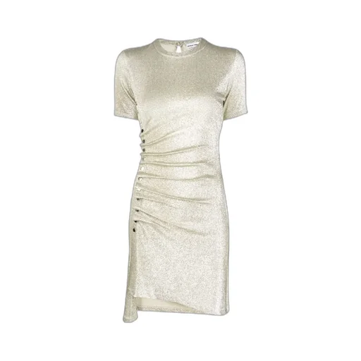 Side Buttoned Asymmetric Mini Dress