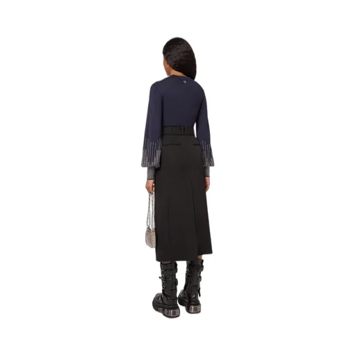 Rivet Cuff Wool Sweater