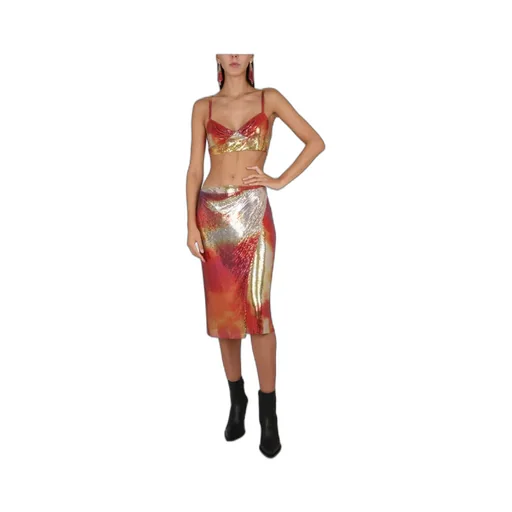 Metallic Midi Skirt
