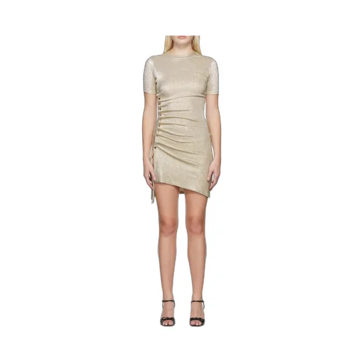 Side Buttoned Asymmetric Mini Dress