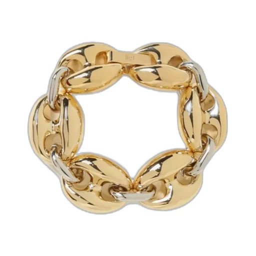 Eight Chunky Bicolored Chain-Linked Bracelet