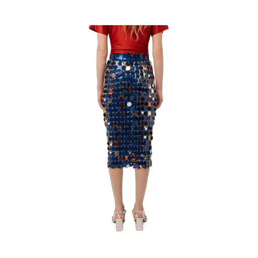 High Waisted Sequinned Midi Skirt