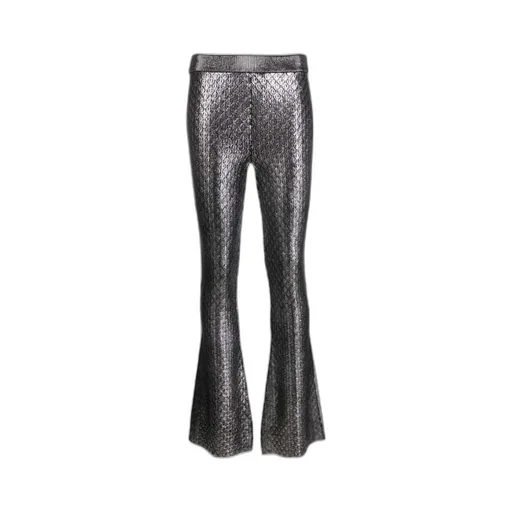 All-Over Patterned Flared Trousers