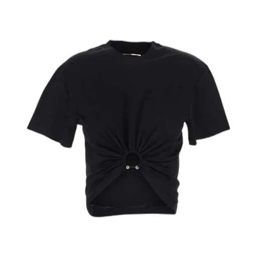 Ring Detailed Cropped T-Shirt