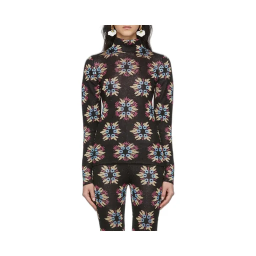 Printed Turtleneck Pullover
