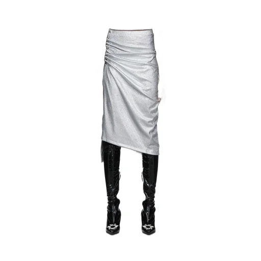 Drapped Button Skirt
