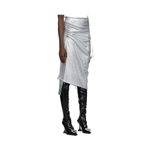 Drapped Button Skirt