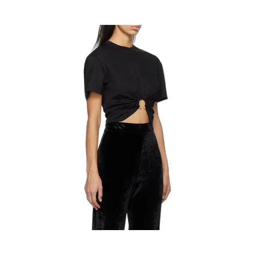 Ring Detailed Cropped T-Shirt
