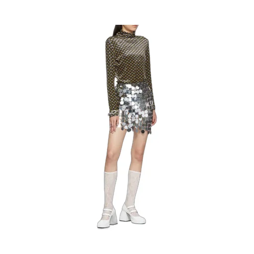 Asymmetric Circular-Disc Mini Skirt