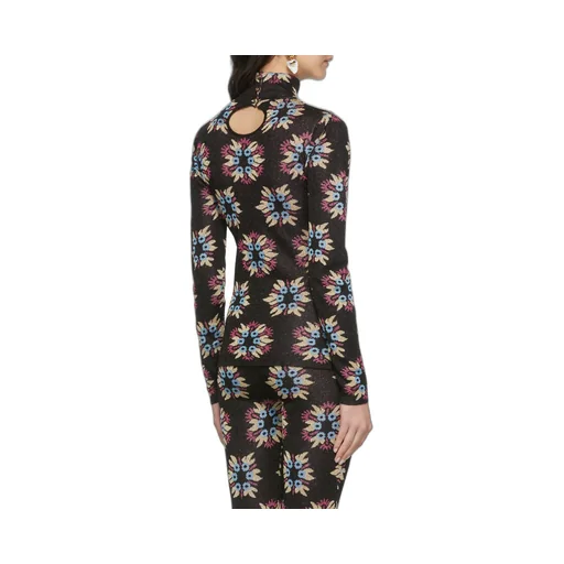 Printed Turtleneck Pullover