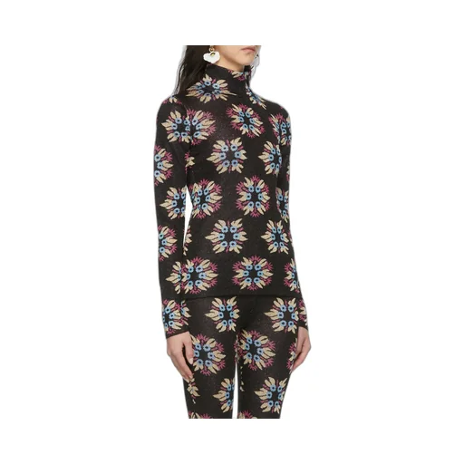 Printed Turtleneck Pullover