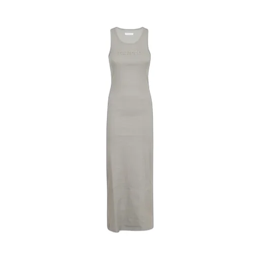 Logo Flocked Sleeveless Midi Dress