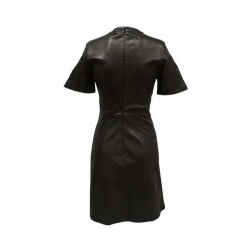 Short Gathered Leather Dress