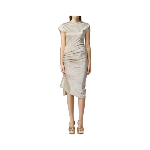 Asymmetric Ruched Midi Dress
