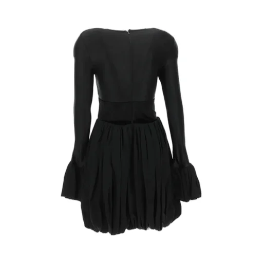 Panelled Crewneck Flared Dress