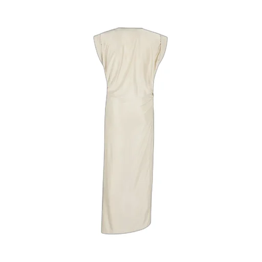 Gathered-Detail Draped Midi Dress