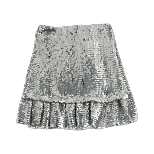 Sequin-Embellished Ruffled Mini Skirt