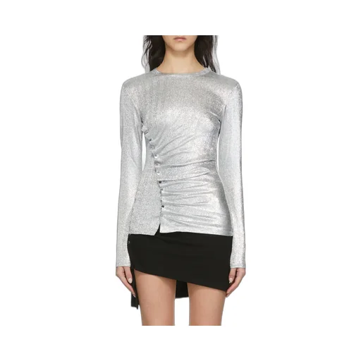 Long Sleeved Metallic Top