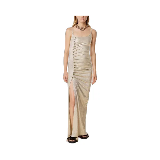Buttoned Draped Dress