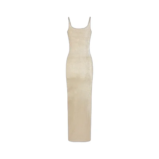 Buttoned Draped Dress
